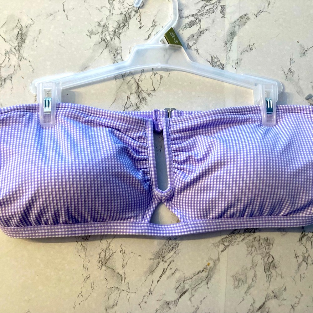 U Ring Swim Top Gingham pattern